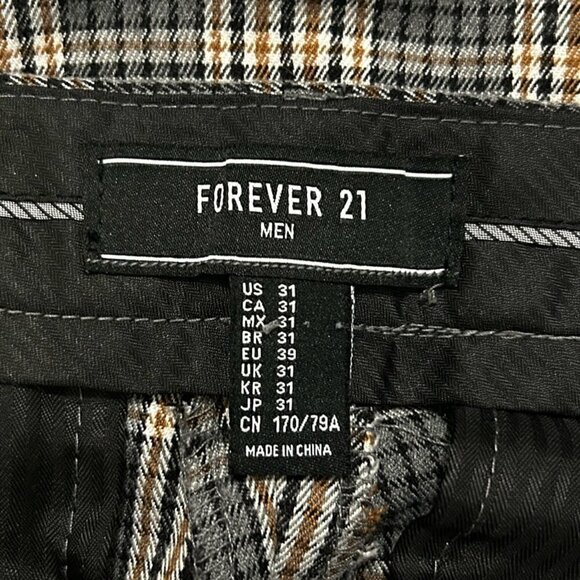 Forever 21 Men's Plaid Dress Pants, Small - Picture 5 of 6